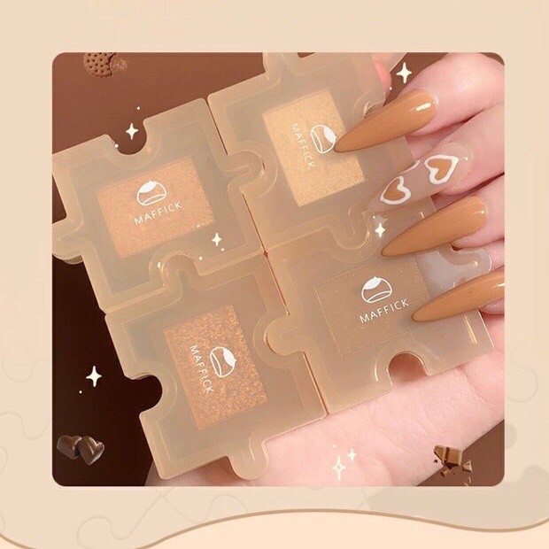 Phấn mắt hạt dẻ MAFFICK tông cam đào hồng đất xinh xắn Chestnut Jigsaw Eye Shadow Plate hot Tiktok MAFI35