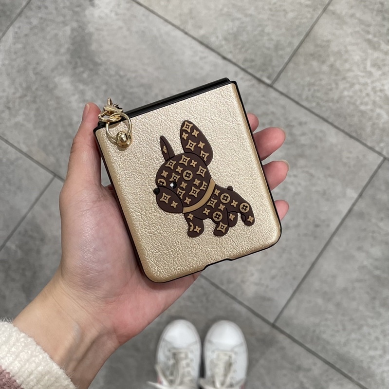 [CÓ SẴN] Ốp Samsung Z Flip 3 / Z Flip 4 da gold LV dây đeo chéo Z Flip3 / ZFlip3 / Z Flip4