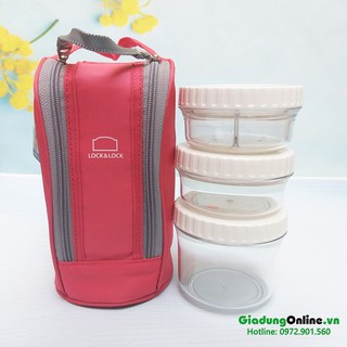 Bộ hộp cơm Lock&Lock Bisfree Stackable LBF731P Hồng