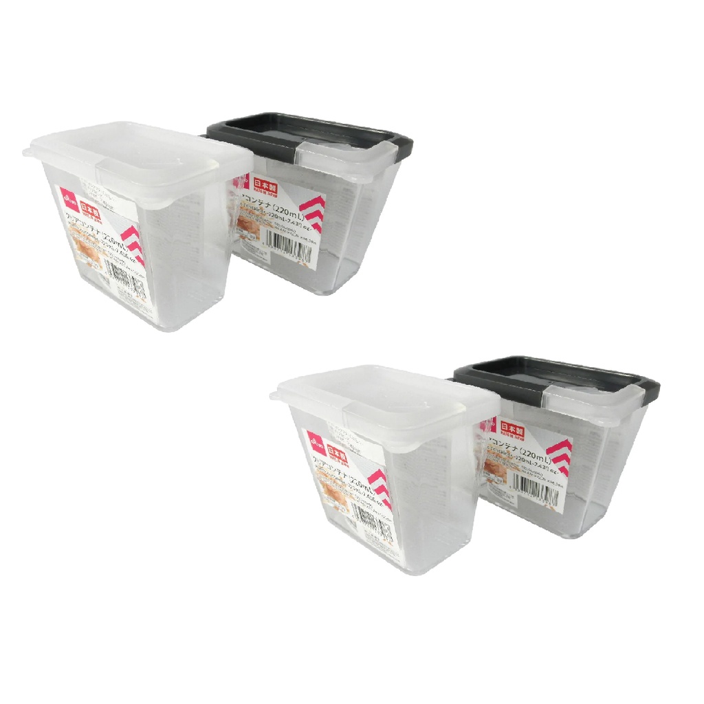 Daiso Hộp Nhựa Đựng Thực Phẩm 220Ml 8.7X5.6X8.6Cm Plastic Container -220Ml - 7.43Fl Oz-