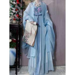 HCM có sẵn hán phục cổ trang trung quốc , đường phục xanh bướm cosplay
