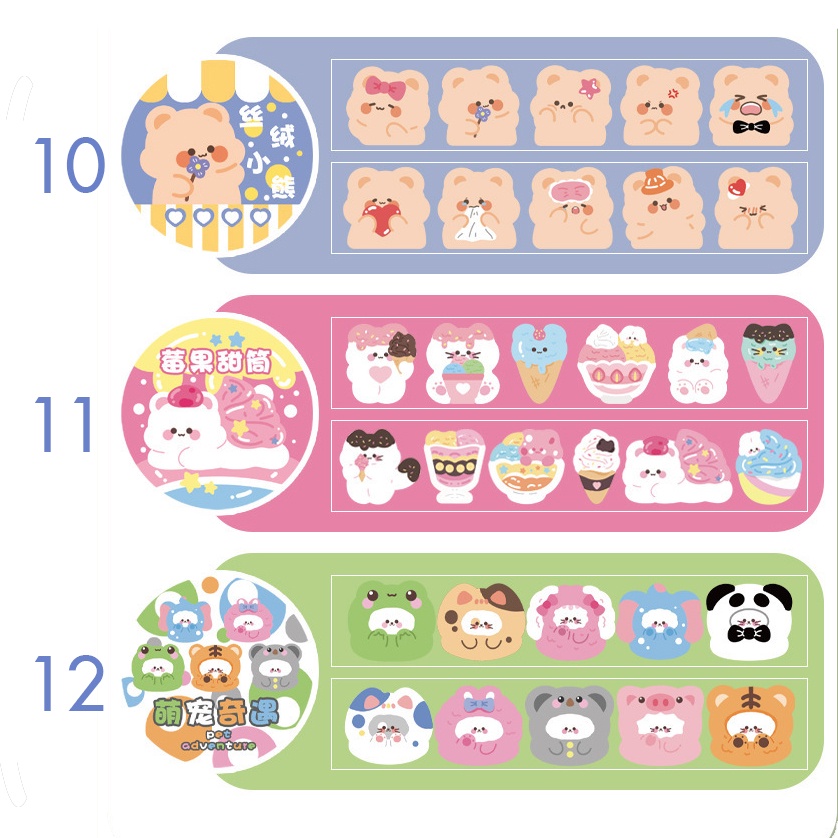 Set Sticker 100 Miếng Dạng Cuộn Băng Keo Phần 2