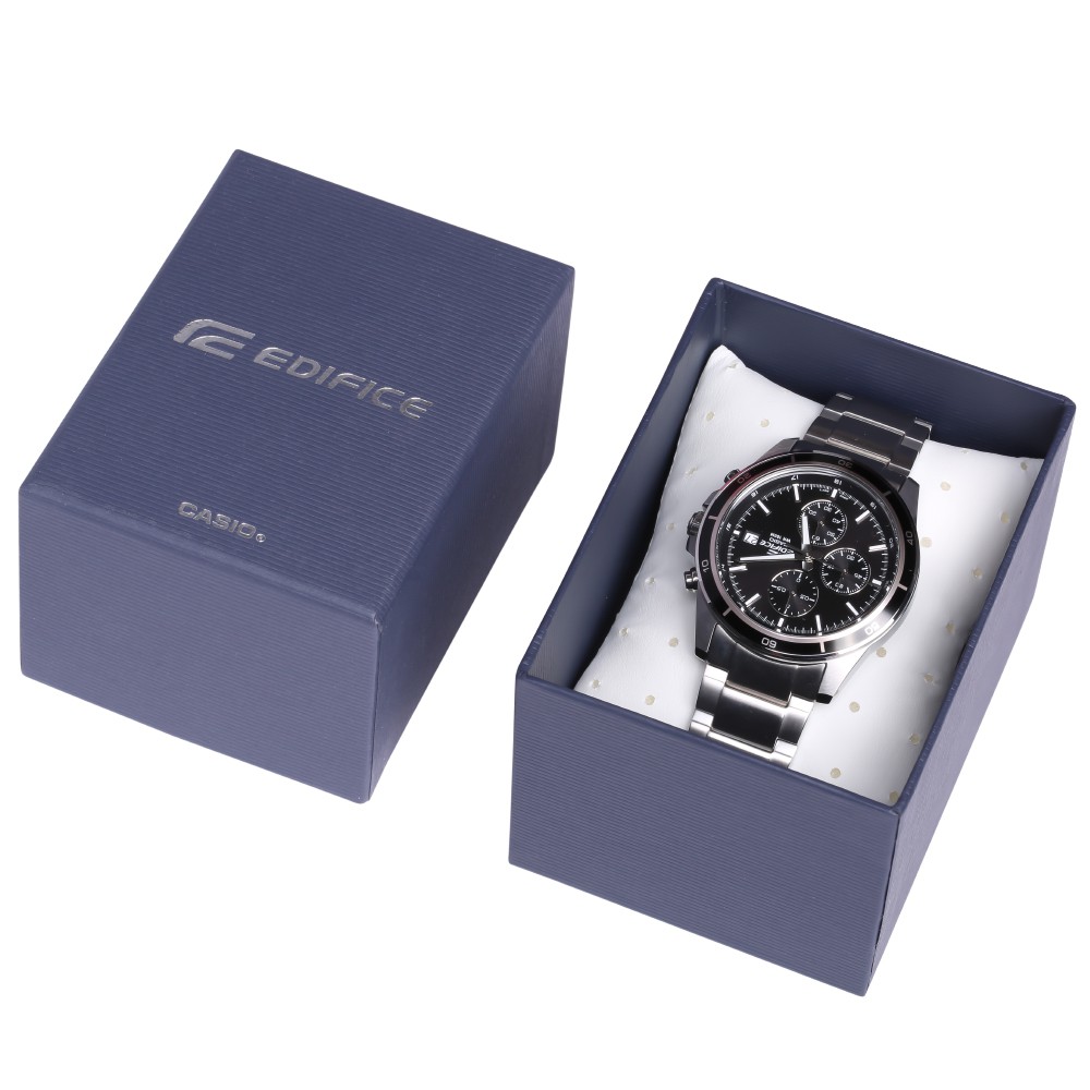 ĐỒNG HỒ NAM CASIO EFR-526D-1AV Dây kim loại - Mặt đen Viền đen