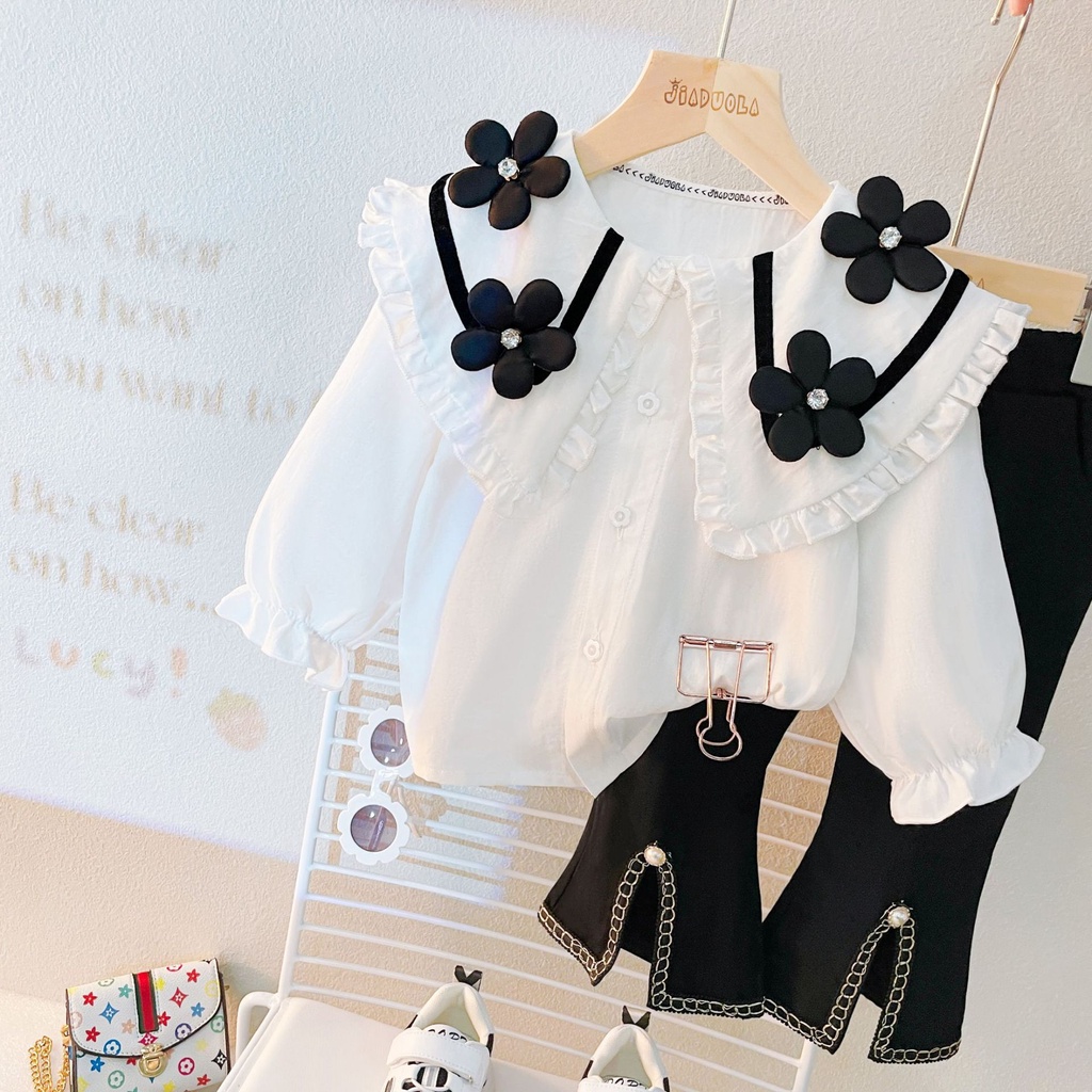 Bộ Đồ Thời Trang Xuân Thu Phong Cách Phương Tây Mới Dành Cho Bé Gái 4-2 - 3-5 Tuổi Phong Cách Phương Tây 2022