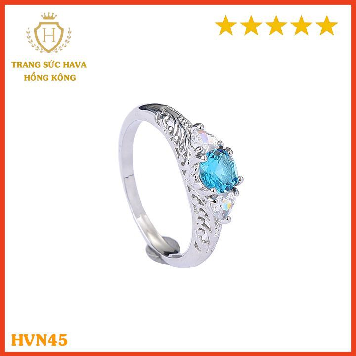 Nhẫn Nữ Inox Trẻ Trung, Nhẫn Nữ Đính Đá Phong Cách Thời Trang Cá Tính - HVN45