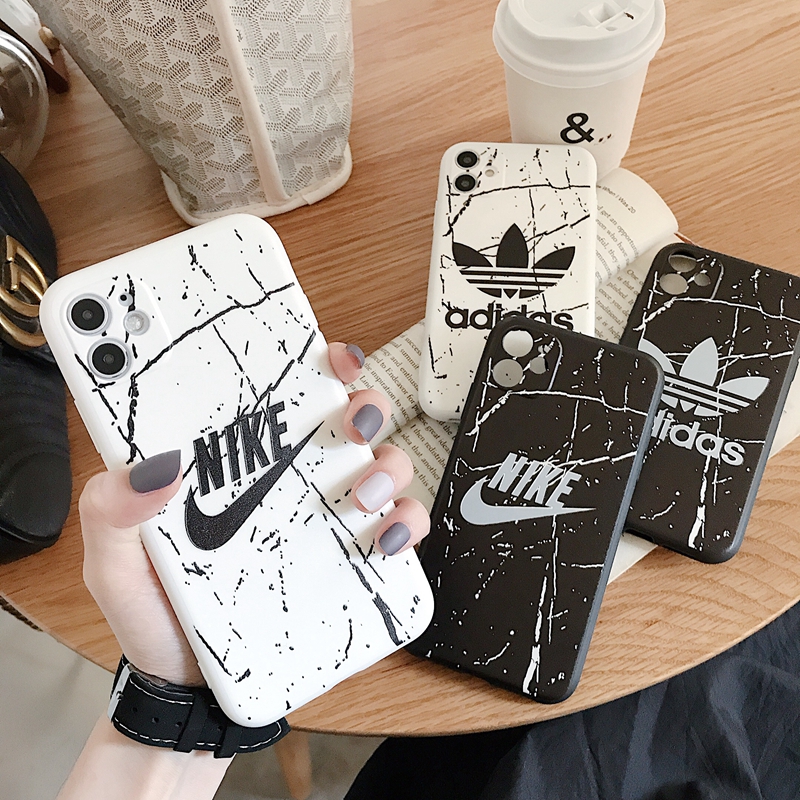 Ốp điện thoại mềm in chữ Nike Adidas cho iPhone XR 11 Pro Xs Max 7 Plus 8 6s 6 SE 2020 11pro 6splus 7plus