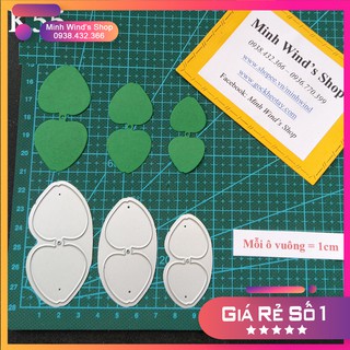 K55 - Khuôn Kim Loại Cắt Lá Táo Đôi