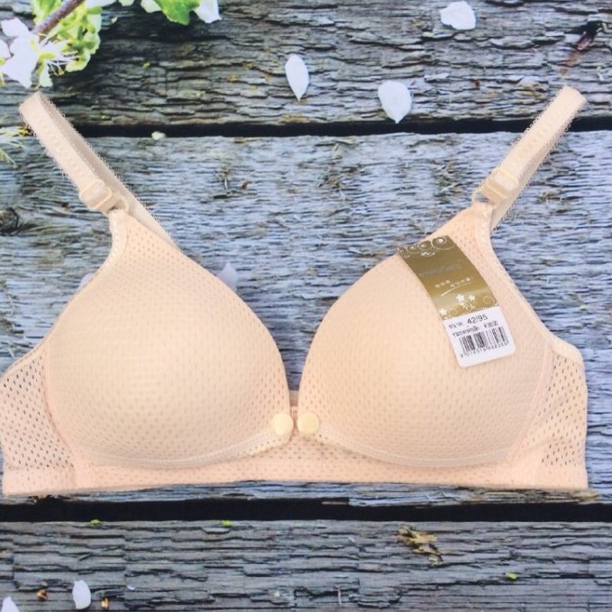 COMBO 2 Áo lót ngực bầu thông hơi cho con bú chống chảy xệ hàng loại 1 - áo có 3 màu tím nude kem
