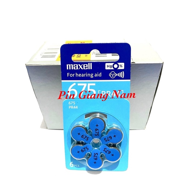 Pin máy trợ thính Maxell PR48 - 13/ PR44 - 675/ PR536 - 10/ PR41- 312 hộp 60 viên