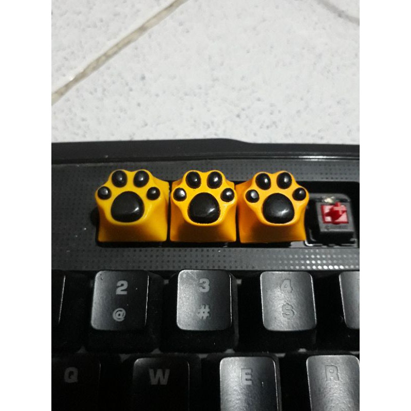 Keycap chân mèo trang trí bàn phím cơ gaming.