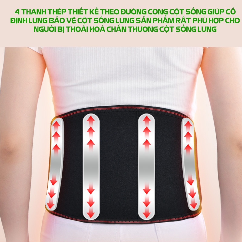 Đai lưng cột sống massage chườm nóng thảo dược lưng không dây SPL giảm đau lưng thoát vị đĩa đệm