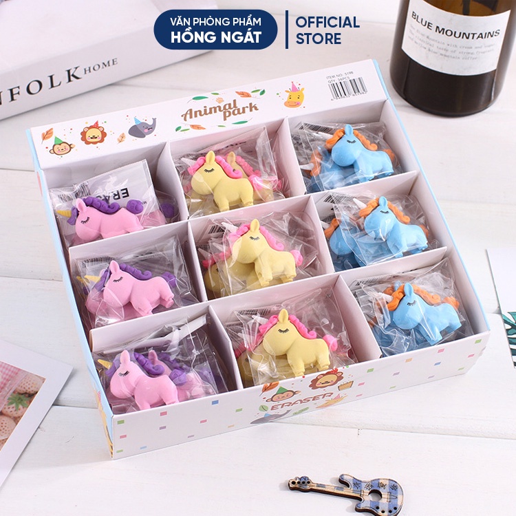Tẩy bút chì ngựa pony có sừng, đồ dùng học tập dễ thương cute giá rẻ làm quà tặng học sinh văn phòng phẩm T13