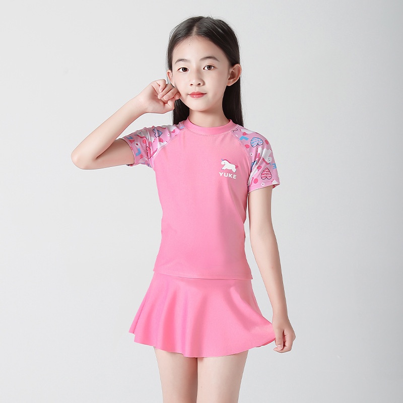 Đồ Bơi Bé Gái - Đồ Bơi Chân Váy Rời Cho Bé Gái, Chất Vải Cao Cấp YUKE Cho Bé từ 14-40kg
