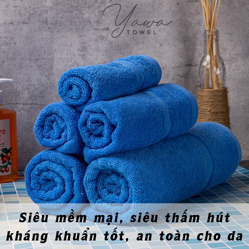 Combo 4 khăn tắm gội mặt cao cấp Royal 100% cotton siêu thấm hút, không đổ lông, không phai màu