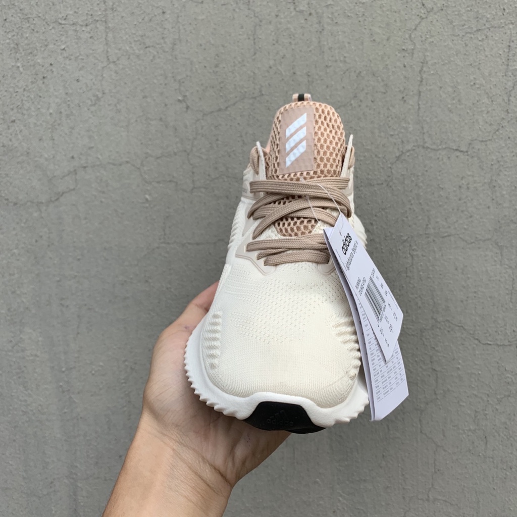 Giày Thể Thao Sneaker Nam Nữ ALPHABOUNCE Beyond 2018 Cream Deep Red Kem Gót đỏ đậm CLEVER MAN STORE