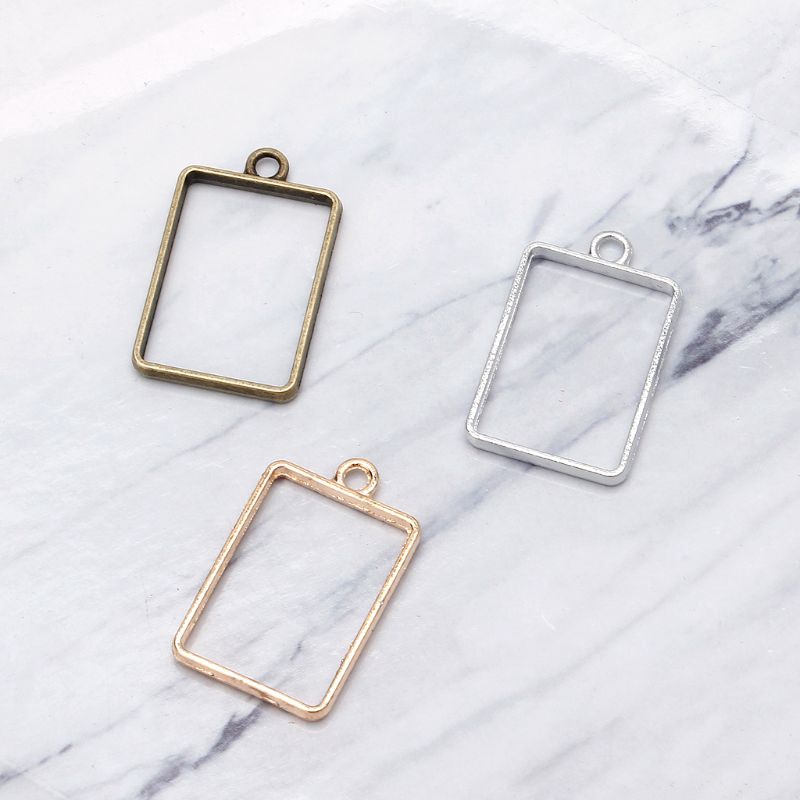 Set 10 khung đổ resin ép hoa làm mặt trang sức kiểu dáng hình học rỗng