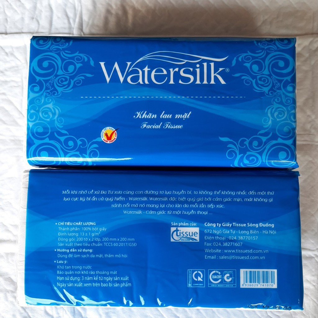 (COMBO 7 GÓI) GIẤY ĂN RÚT WATERSILK 200 TỜ 2 LỚP