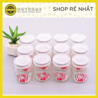 Combo 5 Hũ Thủy Tinh Làm Sữa Chua Cao Cấp Có Nắp loại 100ml, 200ml [SIÊU RẺ]
