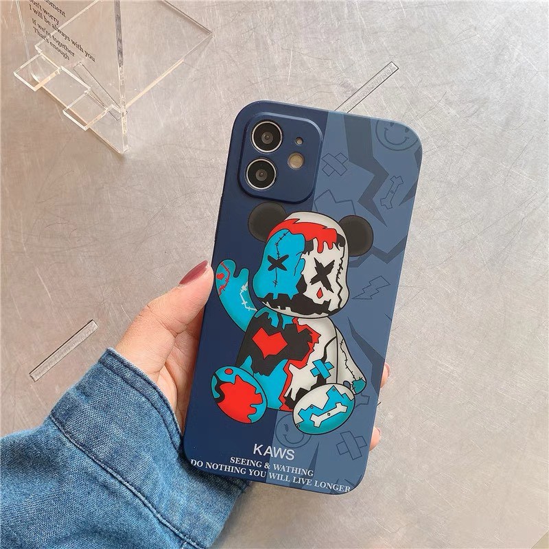 Ốp Lưng Iphone Cạnh Vuông Silicon Dẻo Bảo Vệ Camera In Hình Kaws 6plus/6splus/7plus/8plus/x/xs/11/12/13/promax/plus