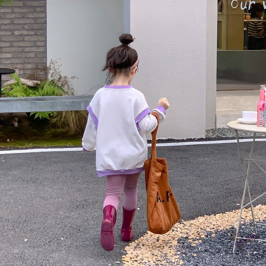 Áo Hoodie Dài Tay In Chữ Cái Phong Cách Hàn Quốc Cho Bé Gái