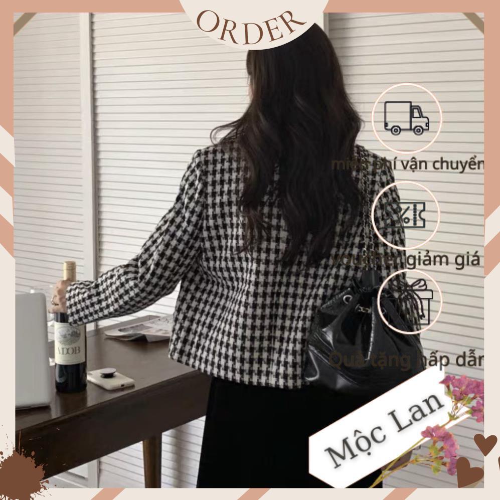 (MộcLan ORDER) Áo dạ tweed họa tiết siêu xinh phong cách Hàn Quốc | BigBuy360 - bigbuy360.vn