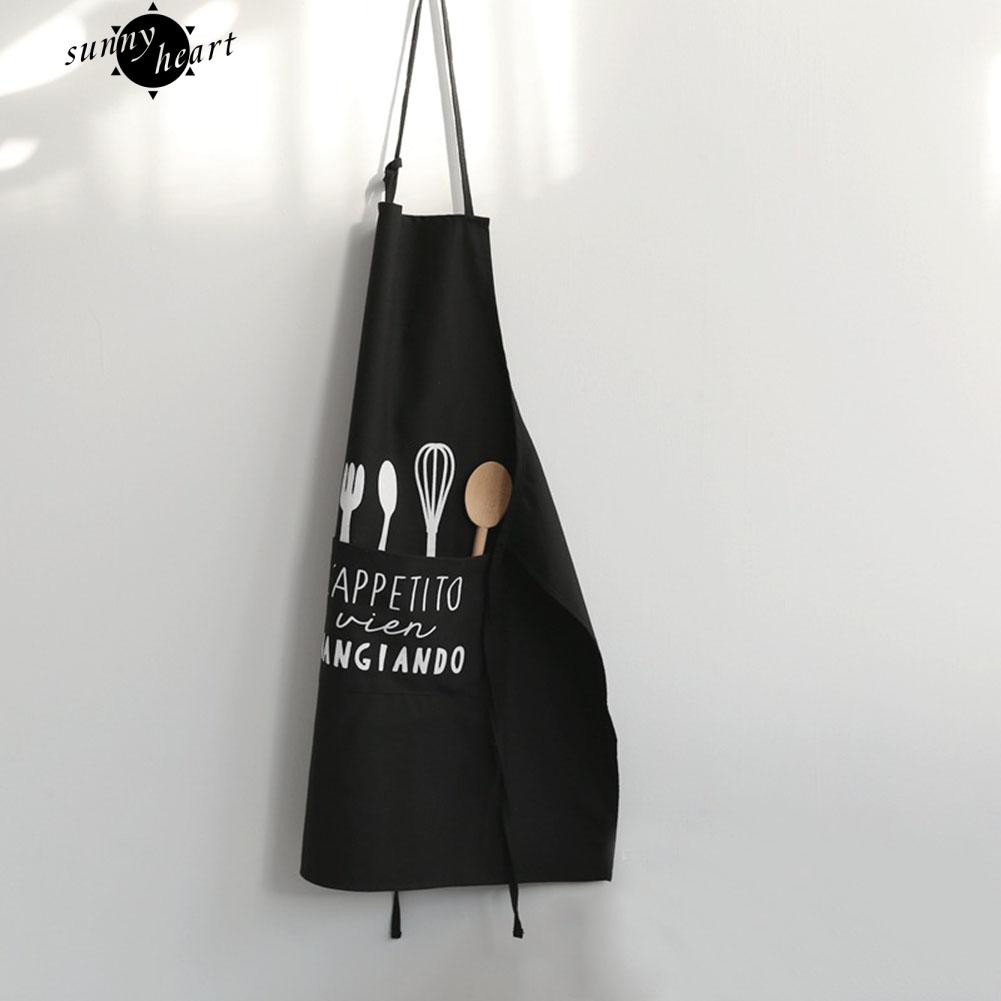 Tạp Dề Nấu Ăn In Chữ Chất Liệu Cotton Chống Bẩn