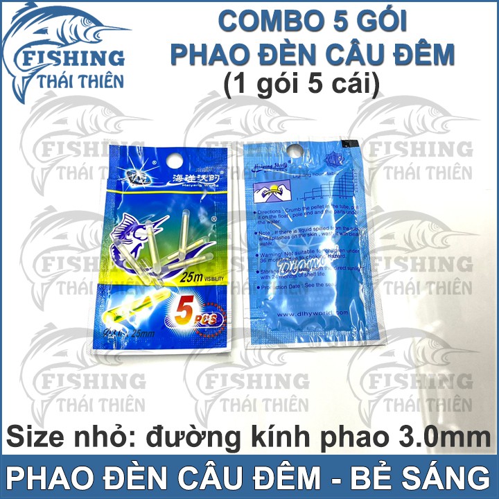 Combo 5 gói phao đèn câu đêm bẻ sáng loại nhỏ