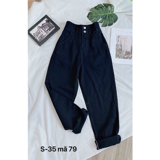 Quần Baggy Nữ ⚡️ Quần Baggy Jean Nữ Bigsize 40kg-80kg Trơn Lưng Cao ⚡️ Hàng VNXK Ms79 | WebRaoVat - webraovat.net.vn