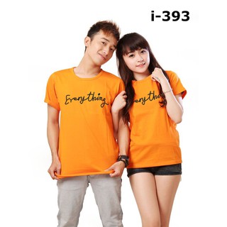 I-393 áo thun đôi màu cam everything