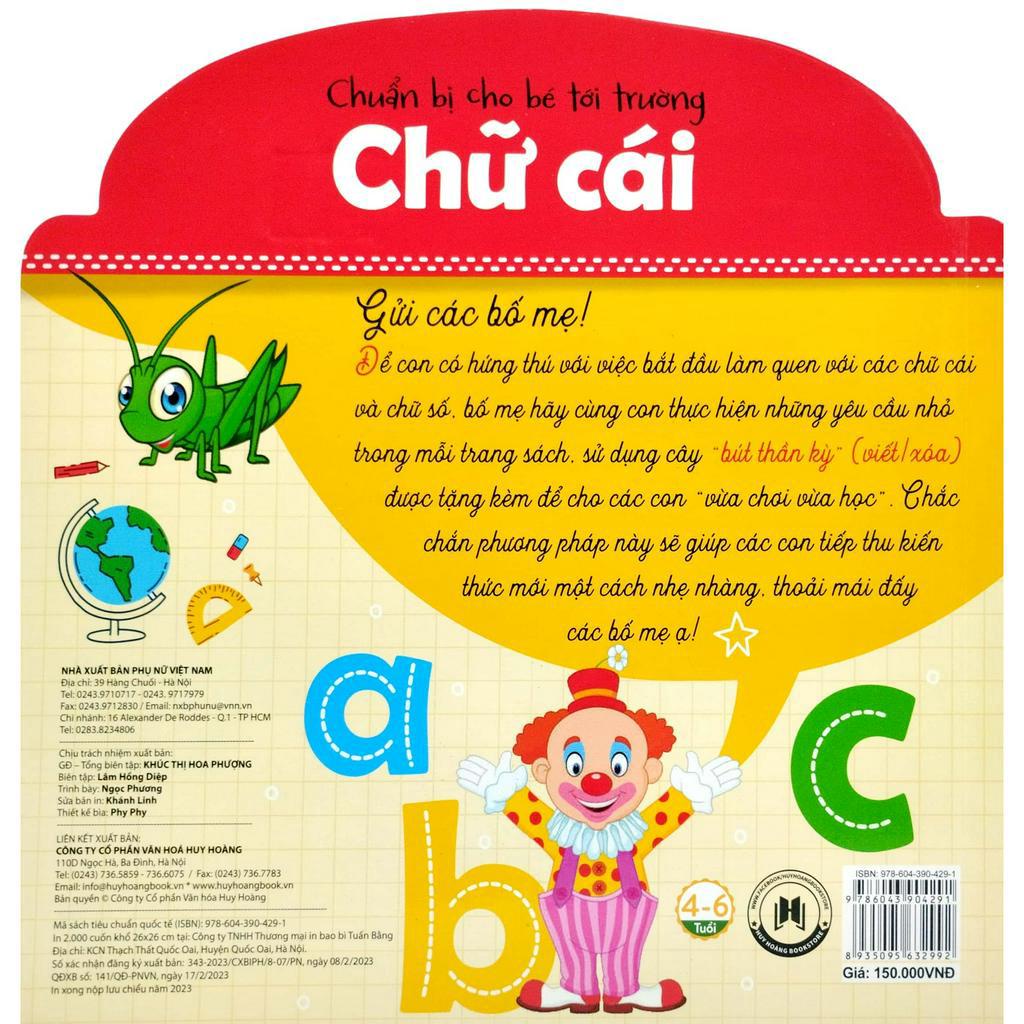 Sách - Combo 2 cuốn Chuẩn Bị Cho Bé Tới Trường - Chữ Số 1 2 3 + Chữ cái A B C +kèm bút viết xóa (2023)
