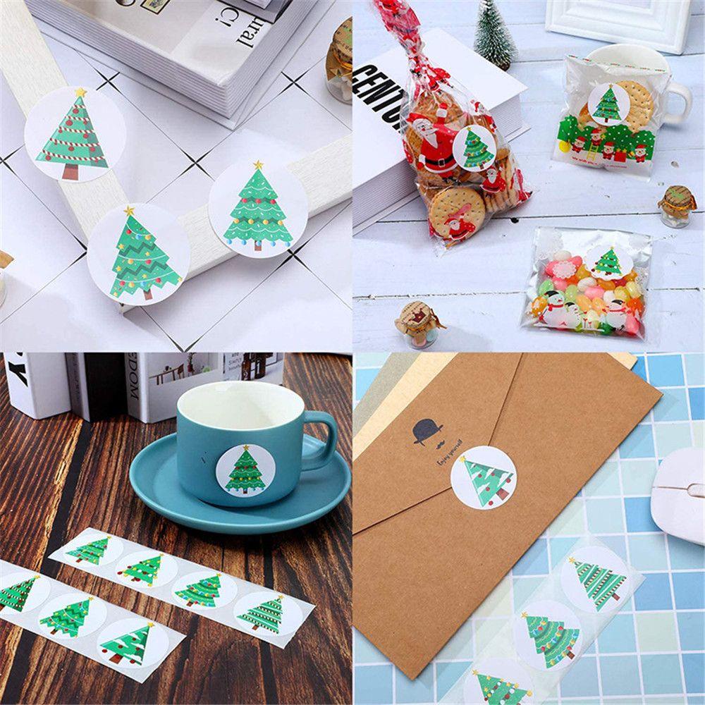 Set 1 / 500 Sticker Giấy Kraft Trang Trí Giáng Sinh DIY