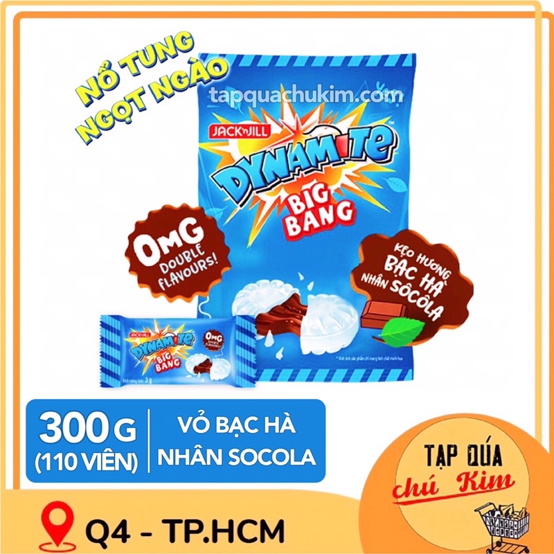 Kẹo DYNAMITE hương BẠC HÀ nhân SOCOLA bịch 330G