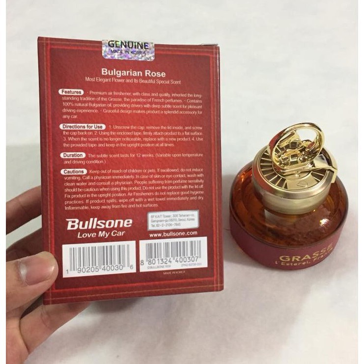 Nước Hoa Ô tô GRASSE BULLSONE KOREA 110ML ( màu đỏ)