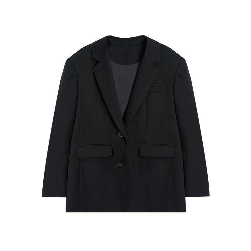 ﹊☼Áo khoác vest màu đen dáng rộng phong cách Hàn Quốc thời trang mùa thu cho nữ 2021