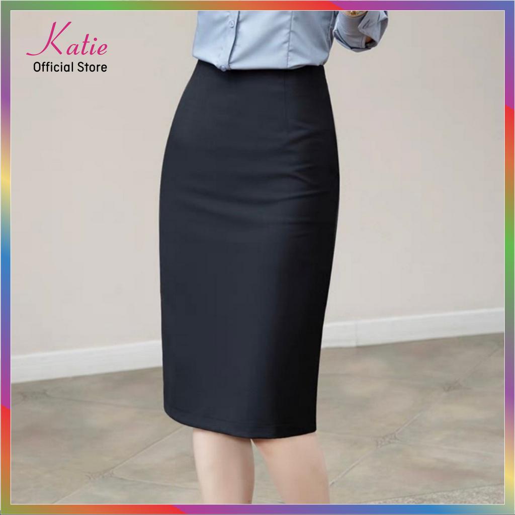 Chân Váy Công Sở 2 Lớp Dài 60cm Katie Chân Váy Bút Chì 2 Lớp Co Giãn Có Túi Váy Quần BigSize Đến 80kg CVQ60cm