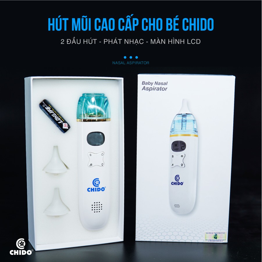 Máy hút mũi cho bé  Chido có nhạc cao cấp máy hút dịch mũi cho trẻ em từ 0 - 5 tuổi Công Nghệ Nhật Bản.