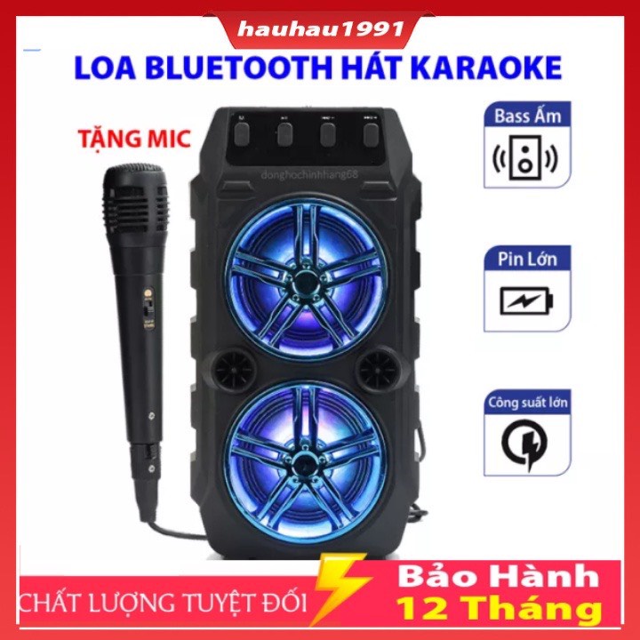 Loa bluetooth kèm micro hát karaoke CL 97 Loa tích điện không dây mini có khe cắm thẻ nhớ và usb Âm thanh lớn