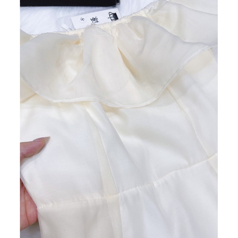 VNU243 - VÁY TƠ BE TRỄ VAI BÈO 2 LỚP | BigBuy360 - bigbuy360.vn