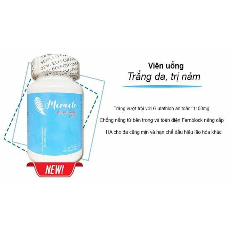 [ Nhập khẩu] Miracle 60 viên - Viên uống trắng da, chống nắng, giảm nám | BigBuy360 - bigbuy360.vn