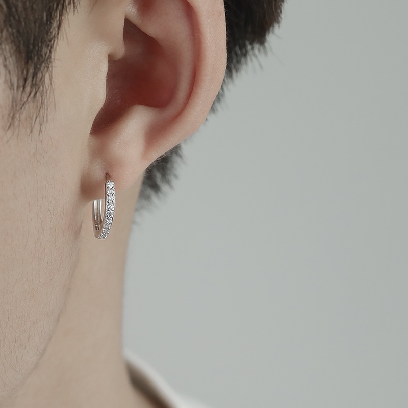 Khuyên Tai Đính Đá Phong Cách Hiphop Đơn Giản Thời Trang Cho Cặp Đôi