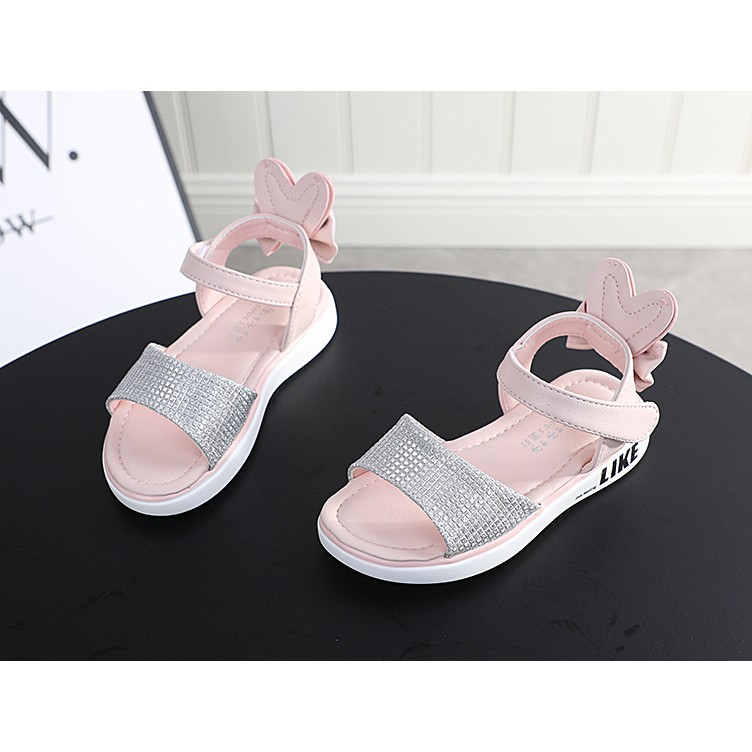 sandal bé gái size 26-30 mềm nhẹ nơ gót