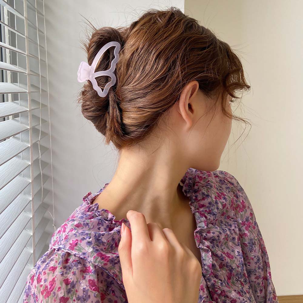 Kẹp Tóc Nhựa Trong Suốt Kiểu Dáng Đơn Giản Thời Trang Cho Nữ