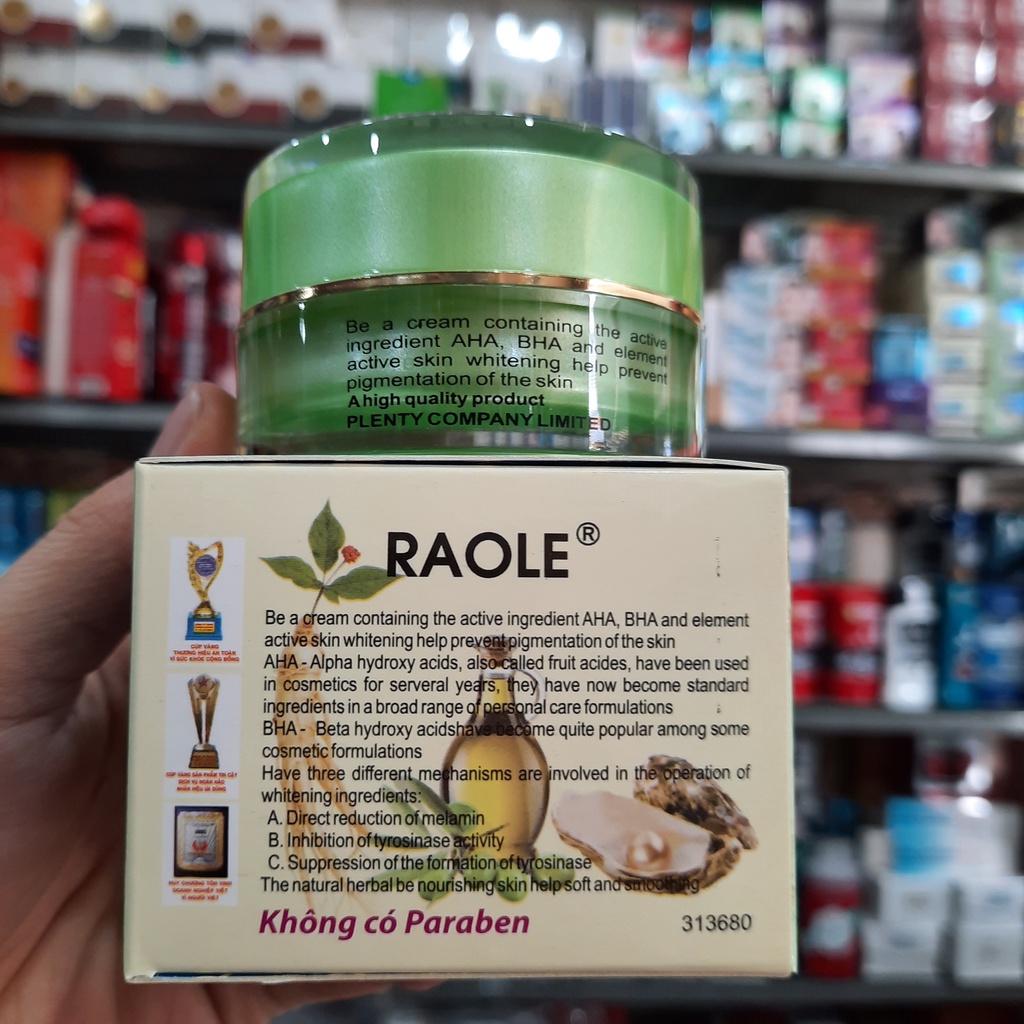 Kem dưỡng ẩm trắng da chống nắng Raole 12g