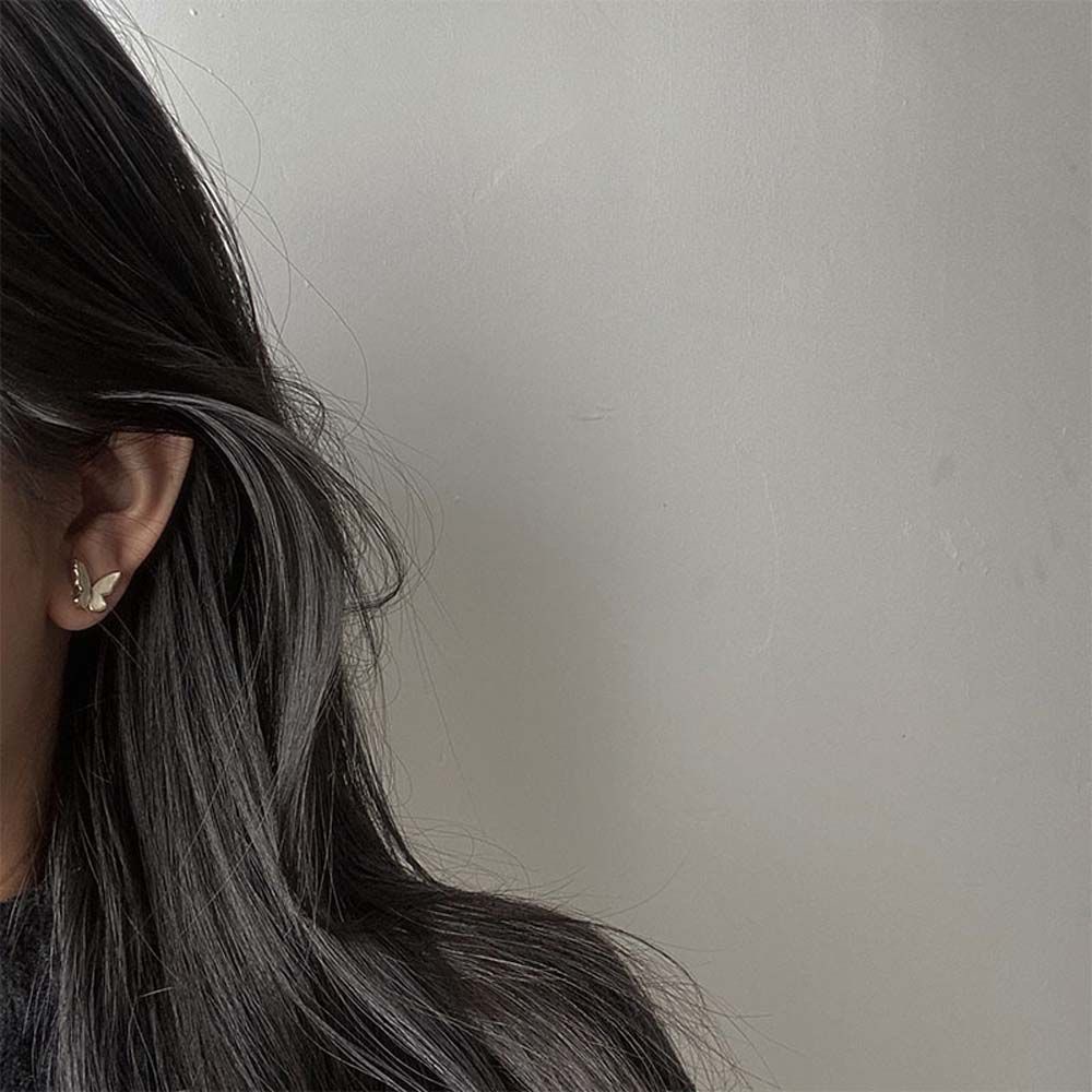 Khuyên Tai Hình Cánh Bướm / Vỏ Sò / Ngọc Trai Mini Mạ Bạc 925 Nhiều Màu Thời Trang Cho Nữ