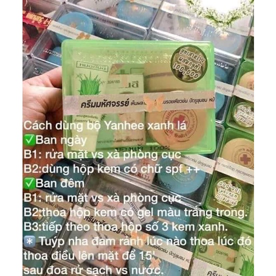 Sét kem xóa mụn và thâm mụn màu xanh dương