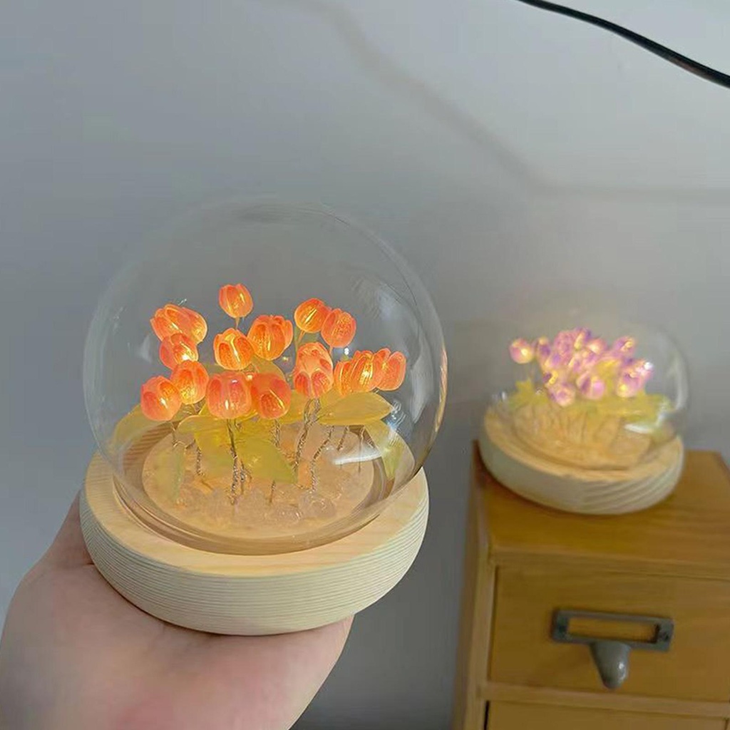 Đèn Ngủ Hình Hoa Tulip Co Nhiệt DIY Dùng Trang Trí