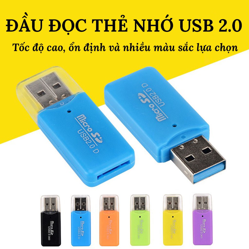 Đầu Đọc Thẻ Nhớ Mini USB 2.0 - Nhỏ Gọn,Tiện Lợi