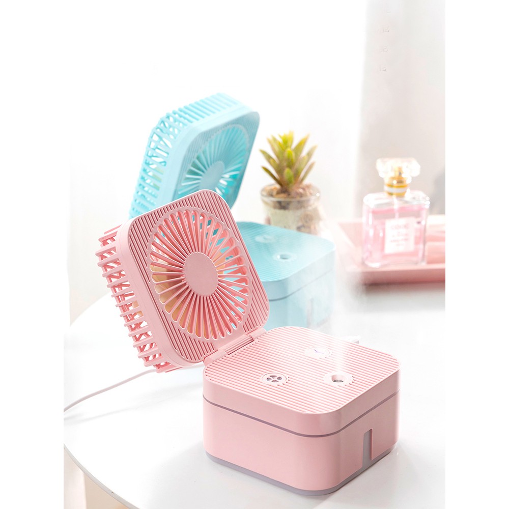 Quạt Mini Phun Sương Để Bàn Gấp Gọn Magic Cube 3 Chế Độ Mát, Kiêm Đèn Ngủ Siêu Tiện Dụng, Tự Động Tạo Ẩm Trong 3H | BigBuy360 - bigbuy360.vn