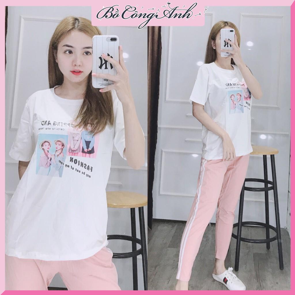 Đồ bộ nữ, bộ mặc nhà vải cotton in hình dễ thương