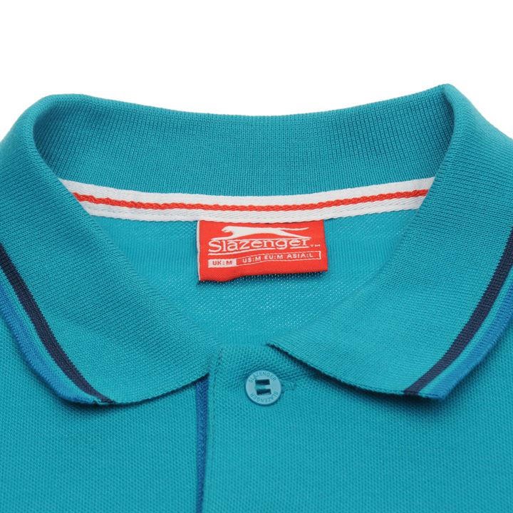 Áo thun nam Slazenger Tipped Polo (màu Teal Blue #1) - Hàng size UK